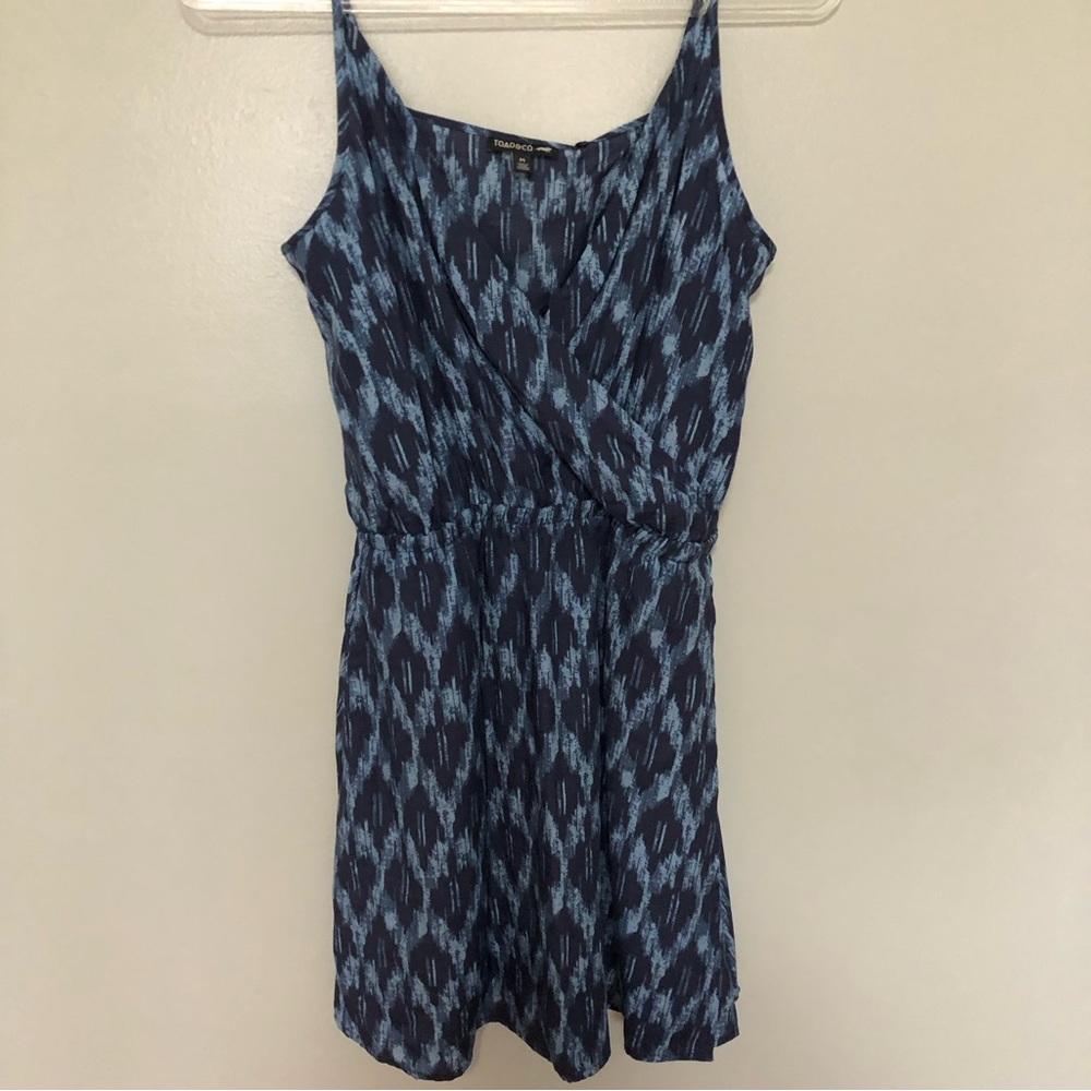 Toad&Co Hillrose Dress Blue Shadow Ikat Medium